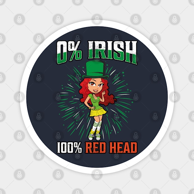 0% Irish 100&% Red Head Magnet by BE MY GUEST MARKETING LLC